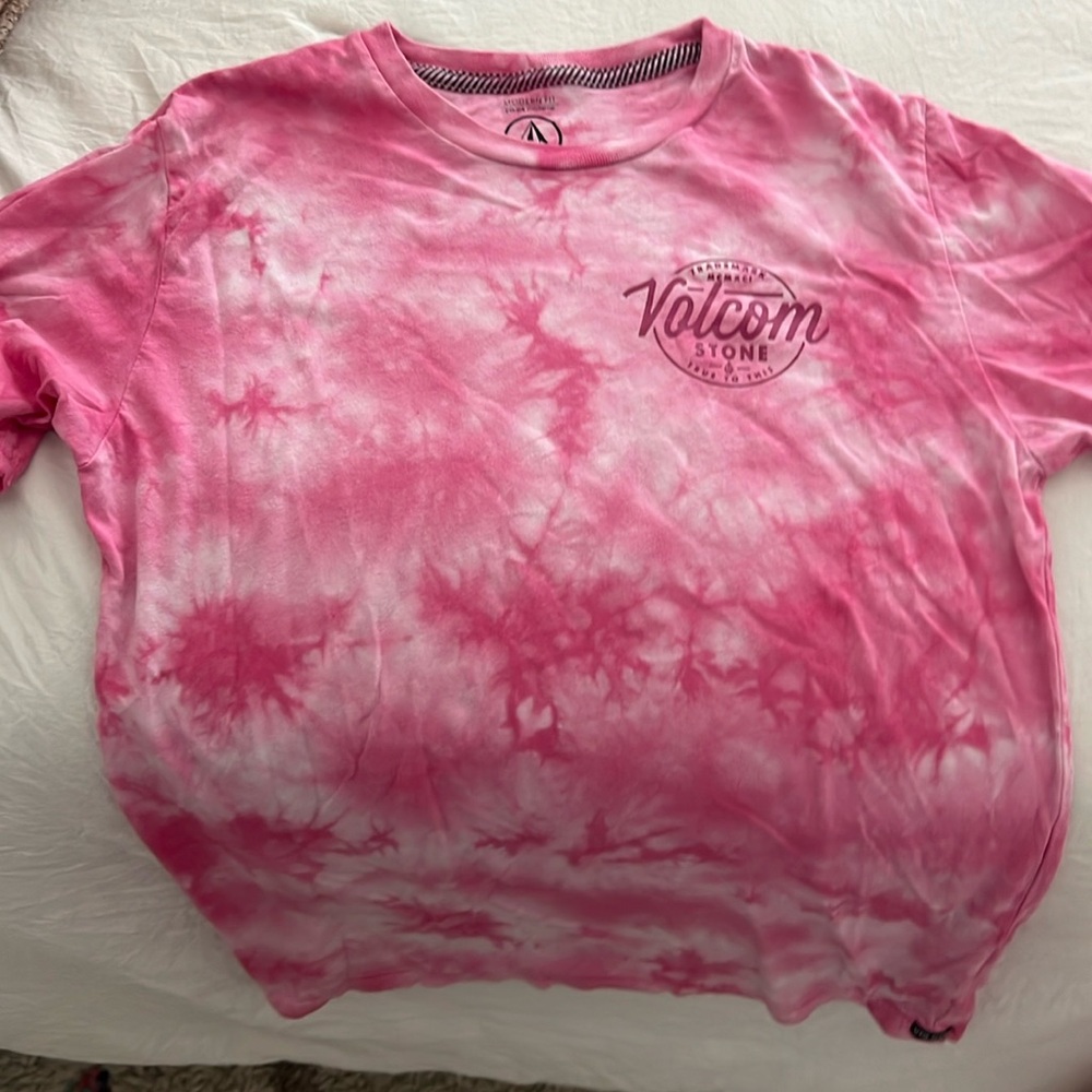 pink tie die volcum shirt